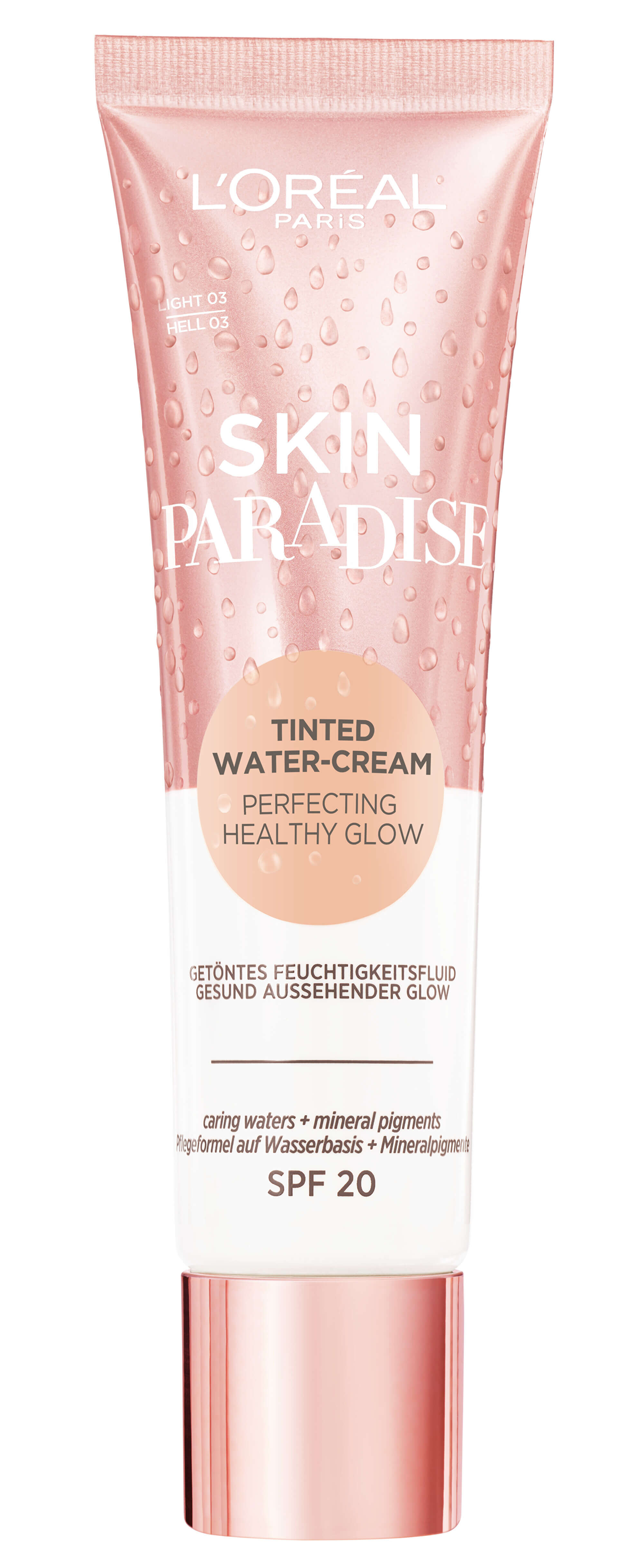 L´Oréal Paris Tónujúcí krém Skin Paradise Tinted Water Cream SPF 20 30 ml 03 Light