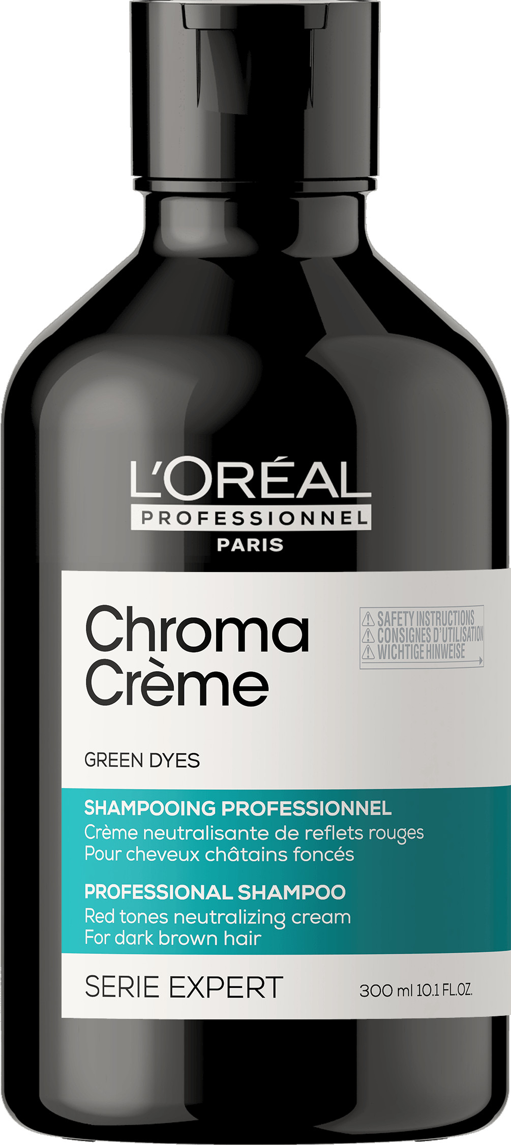 L´Oréal Professionnel Profesionální zelený šampon neutralizující červené tóny Serie Expert Chroma Crème (Green Dyes Shampoo) 300 ml