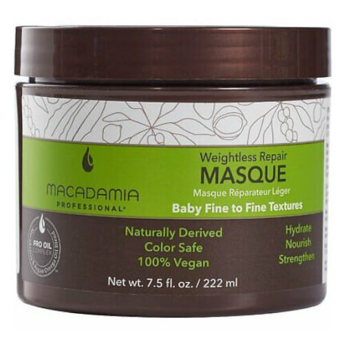 Macadamia Obnovující maska pro všechny typy vlasů Weightless Repair (Masque) 222 ml