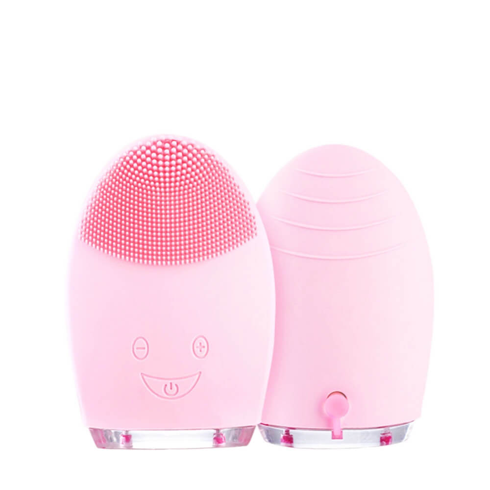 Palsar 7 Kulatý elektrický masážní kartáček na čištění pleti (Facial Cleansing Massage Brush Silicone Rechargeable Brush) Světle růžový