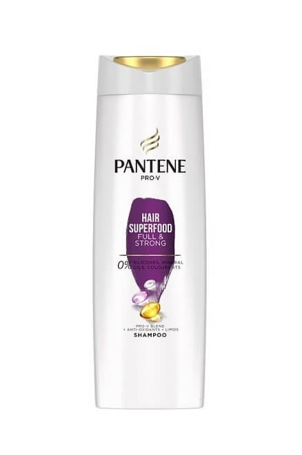 Pantene Posilující šampon pro poškozené vlasy Hair Superfood Full & Strong (Shampoo) 400 ml
