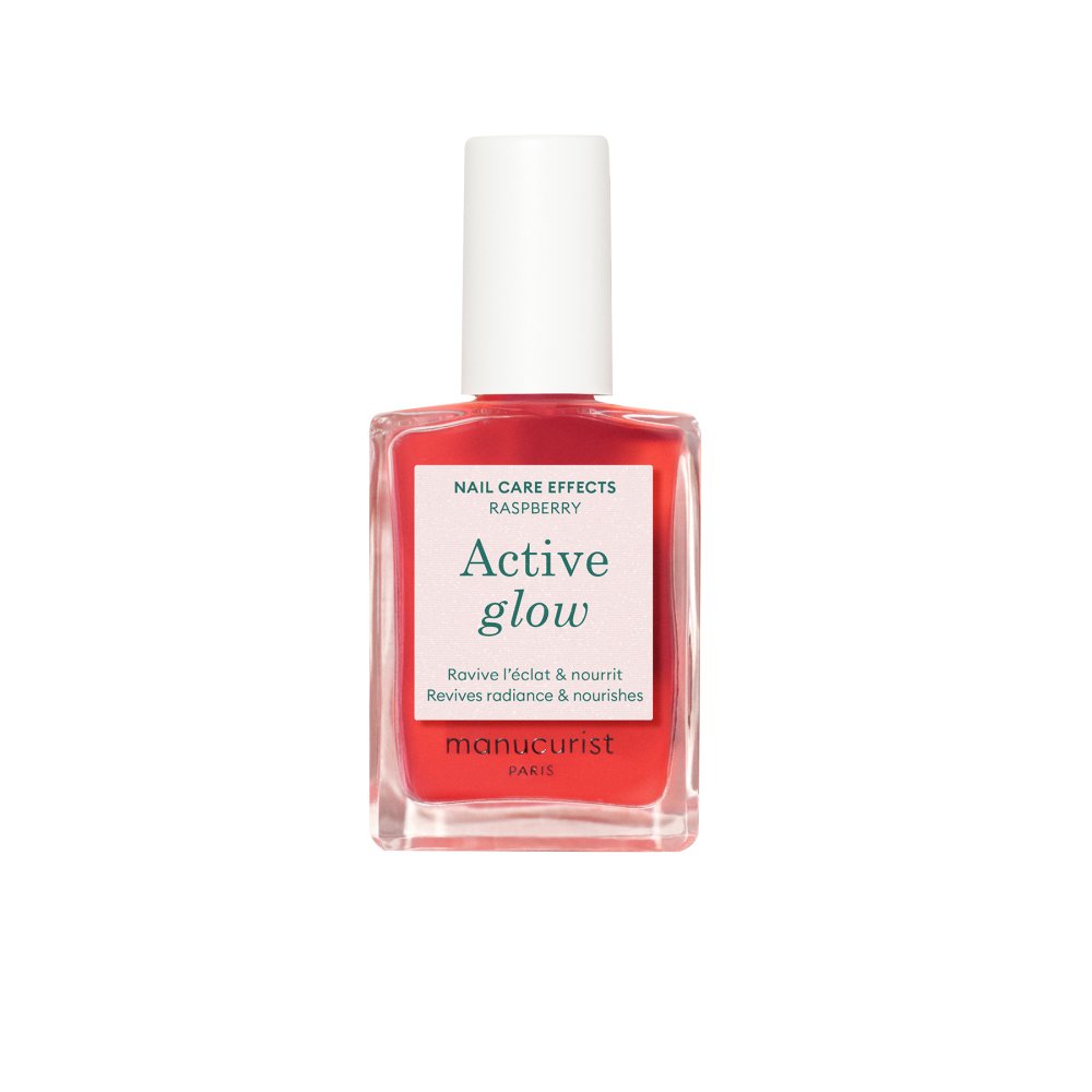 Manucurist Pečující lak na nehty Active Glow Nail Care Effects 15 ml Raspberry