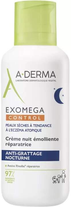 A-DERMA Nočný emolienčný krém Exomega Control (Emollient Night Cream) 400 ml