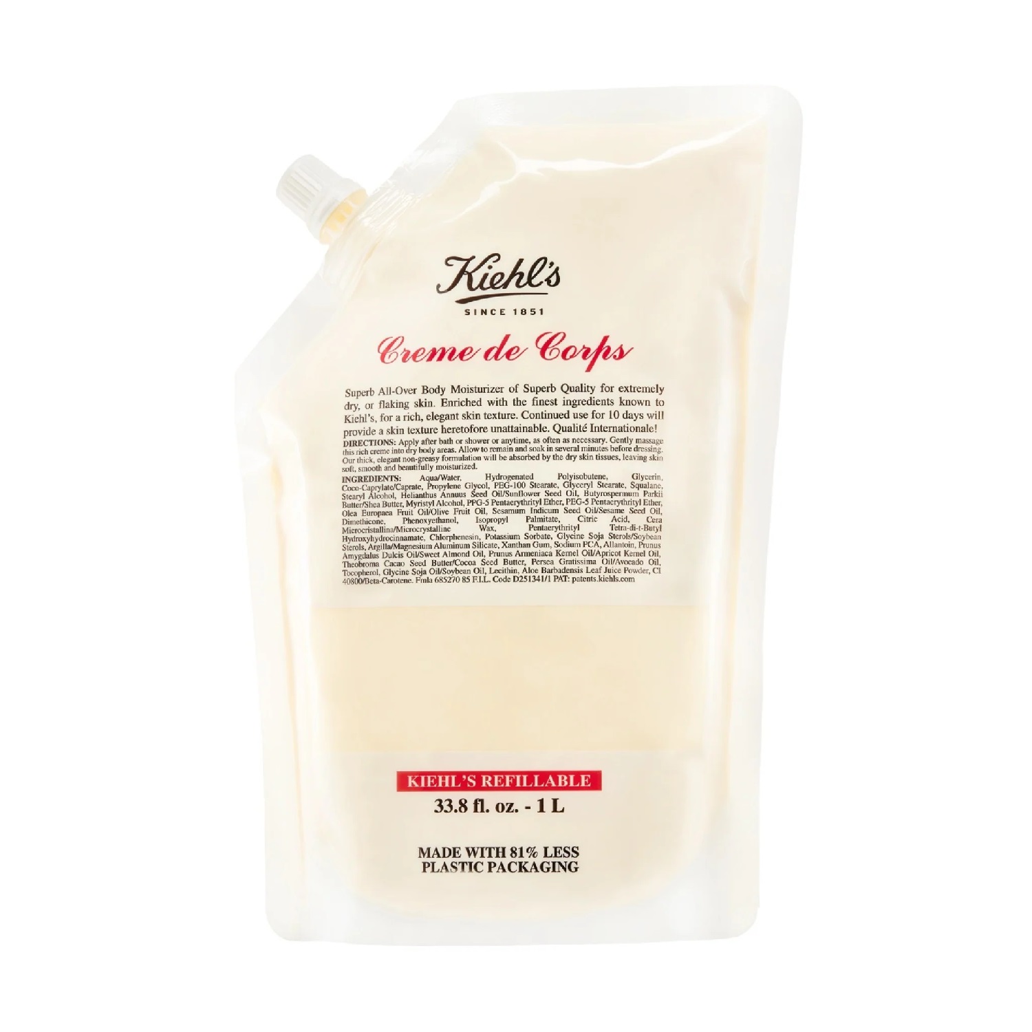 Kiehl´s Bohaté tělové mléko s beta karotenem (Body Lotion with Cocoa Butter and Beta-Carotene) 1000 ml - náplň