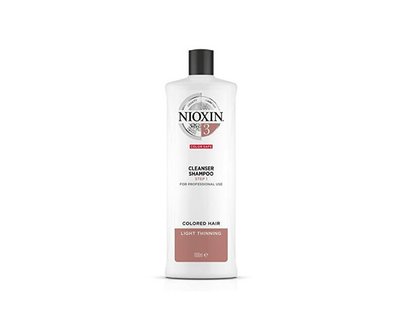 Nioxin Čisticí šampon pro jemné barvené mírně řídnoucí vlasy System 3 (Shampoo Cleanser System 3) 1000 ml