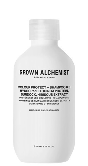 Grown Alchemist Šampón pre farbené vlasy Hydrolyzed Quinoa Protein, Burdock, Hibiscus Extract (Colour Protect Shampoo) 200 ml