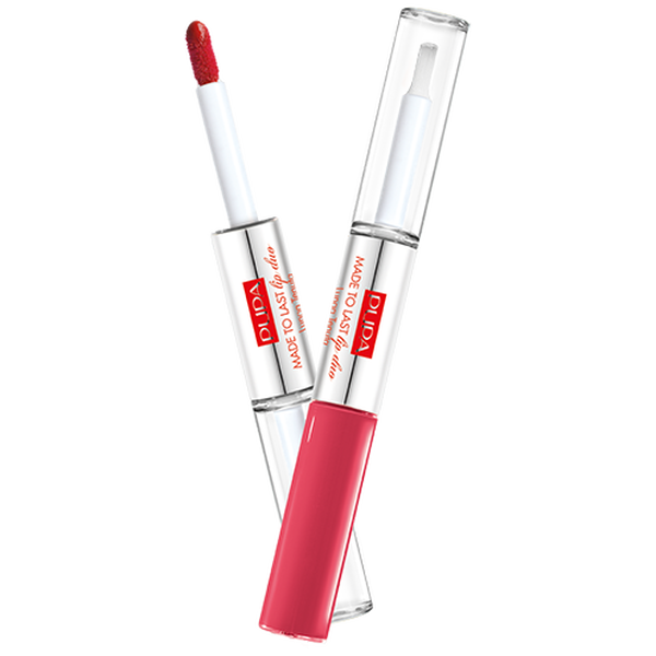 PUPA Milano Dlhotrvajúci tekutý rúž Made To Last Lip Duo (Liquid Lip Colour) 2 x 4 ml 007 Coral Sunrise