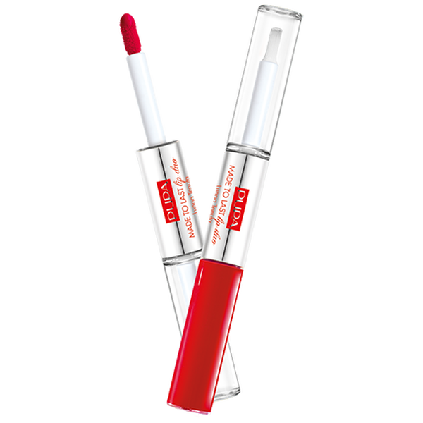 PUPA Milano Dlhotrvajúci tekutý rúž Made To Last Lip Duo (Liquid Lip Colour) 2 x 4 ml 006 Fire Red