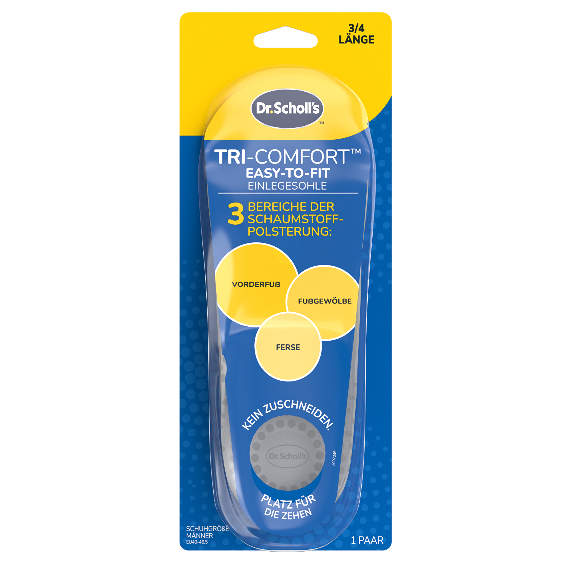 Scholl Vložky do bot Tri-Comfort Insoles 1 pár Large