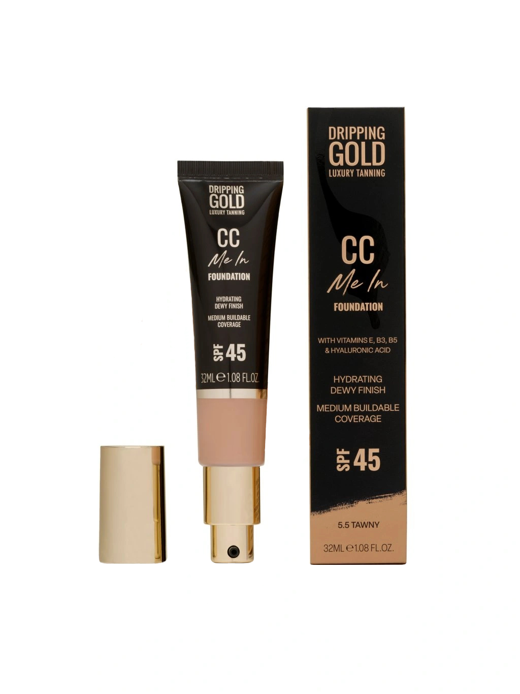 Dripping Gold Lehký hydratační make-up a CC krém SPF 45 Me In (CC Foundation) 32 ml 5.5 Tawny