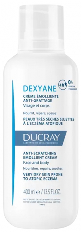 Ducray Emolienční krém pro suchou pokožku se sklonem k atopickému ekzému Dexyane (Anti-Scratching Emollient Cream) 400 ml