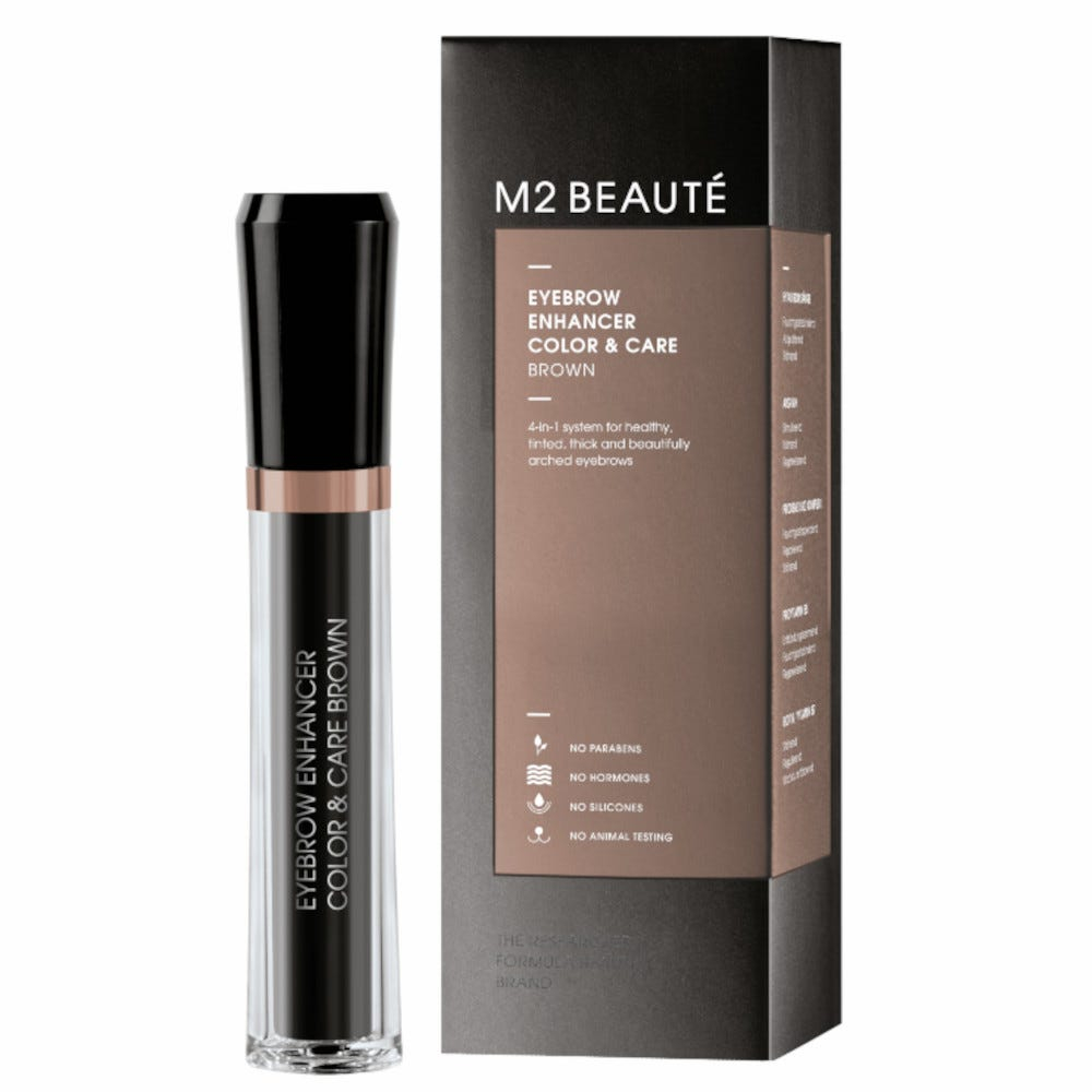 M2 Beauté Gel na obočí 4 v 1 (Eyebrow Enhancer Color & Care) 6 ml Brown