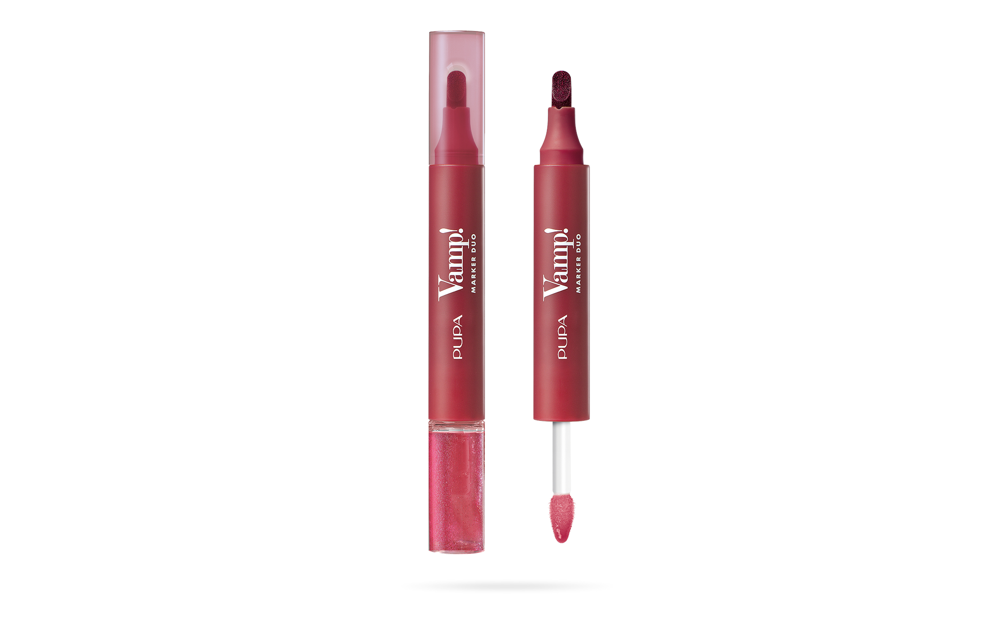 PUPA Milano Fix a olejový lesk na pery 2v1 Vamp! (Marker Duo) 4 ml 005 Cherry Granita