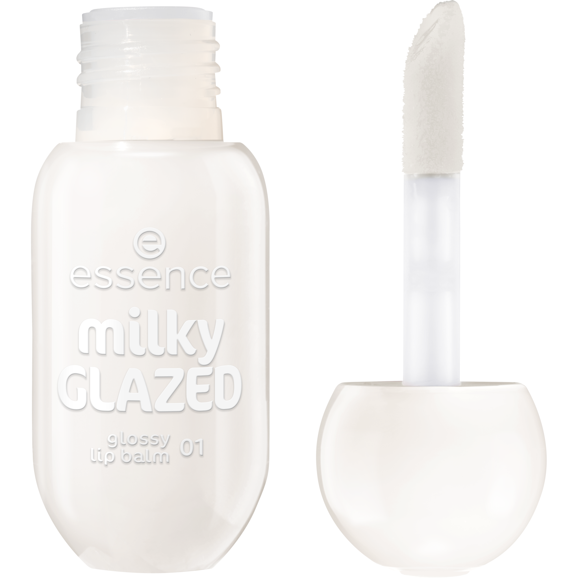 essence Balsam de buze strălucitor Milky GLAZED Glossy Lip Balm 4 ml 01 Sheeriously Creamy