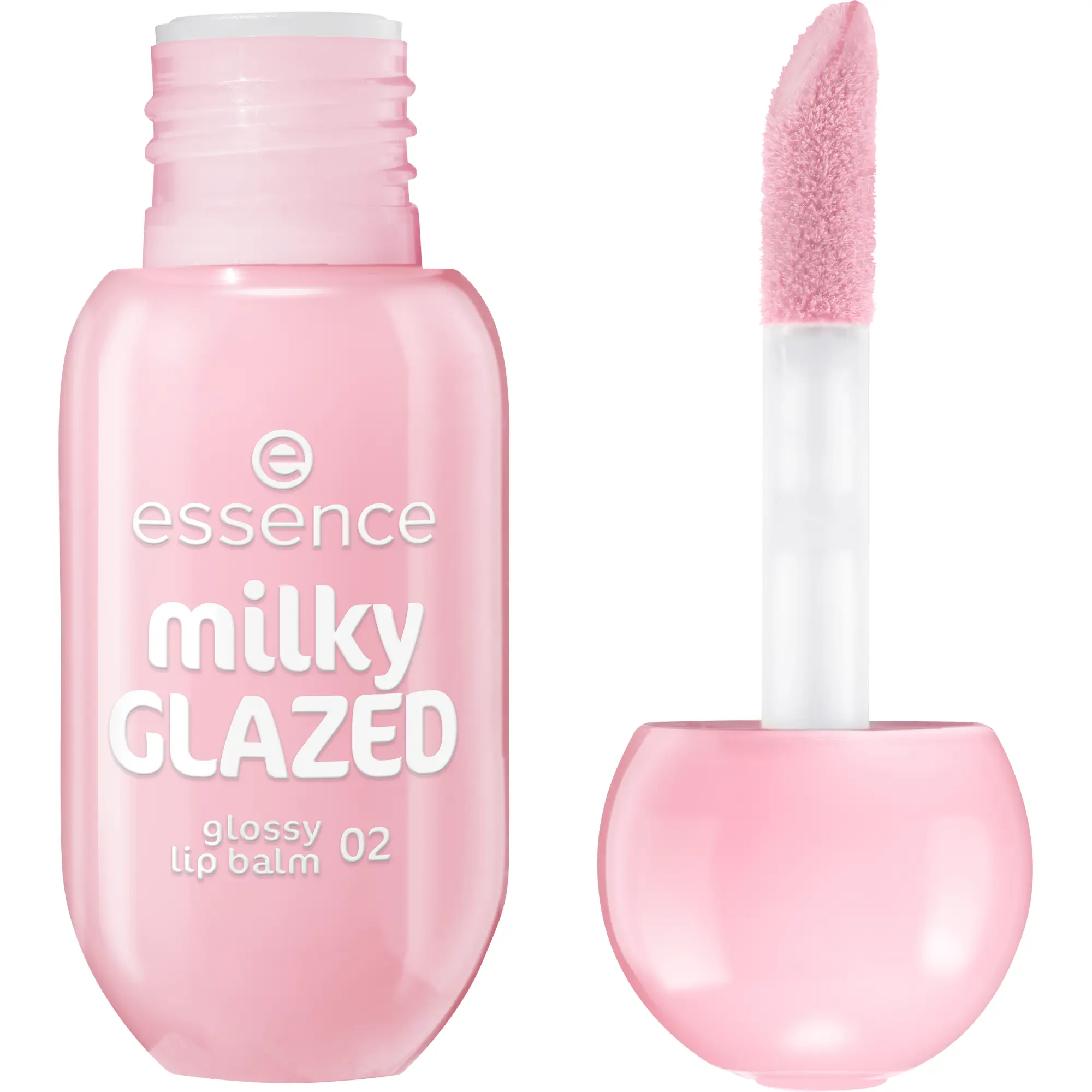 essence Balsam de buze strălucitor Milky GLAZED Glossy Lip Balm 4 ml 02 Strawberry Whip