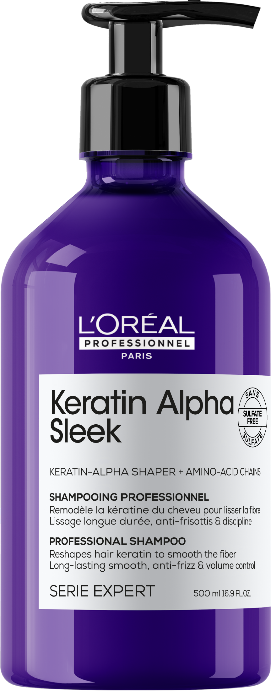 L'Oréal Professionnel Uhladzujúci šampón Keratín Alpha Sleek Shampoo 500 ml