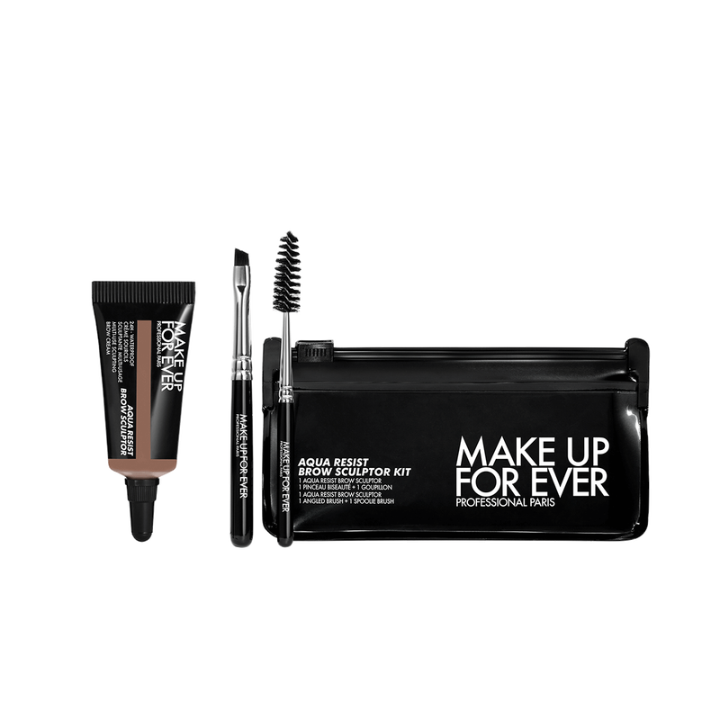 Make Up For Ever Sada pro úpravu obočí Aqua Resist Brow Sculptor Kit 25 Ashy Brown