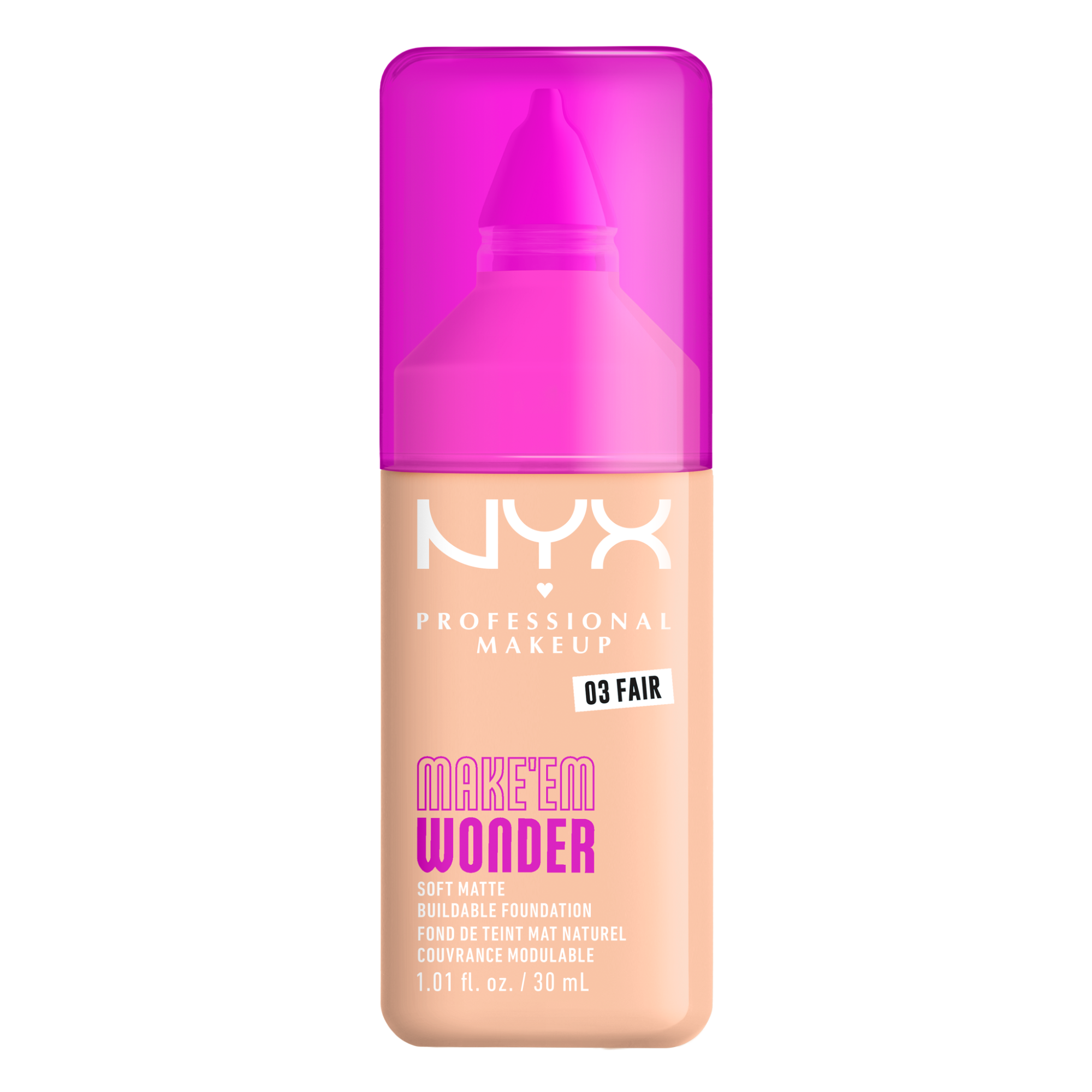 NYX Professional Makeup Fond de ten Make`EM Wonder Buildable Foundation 30 ml 03 Fair