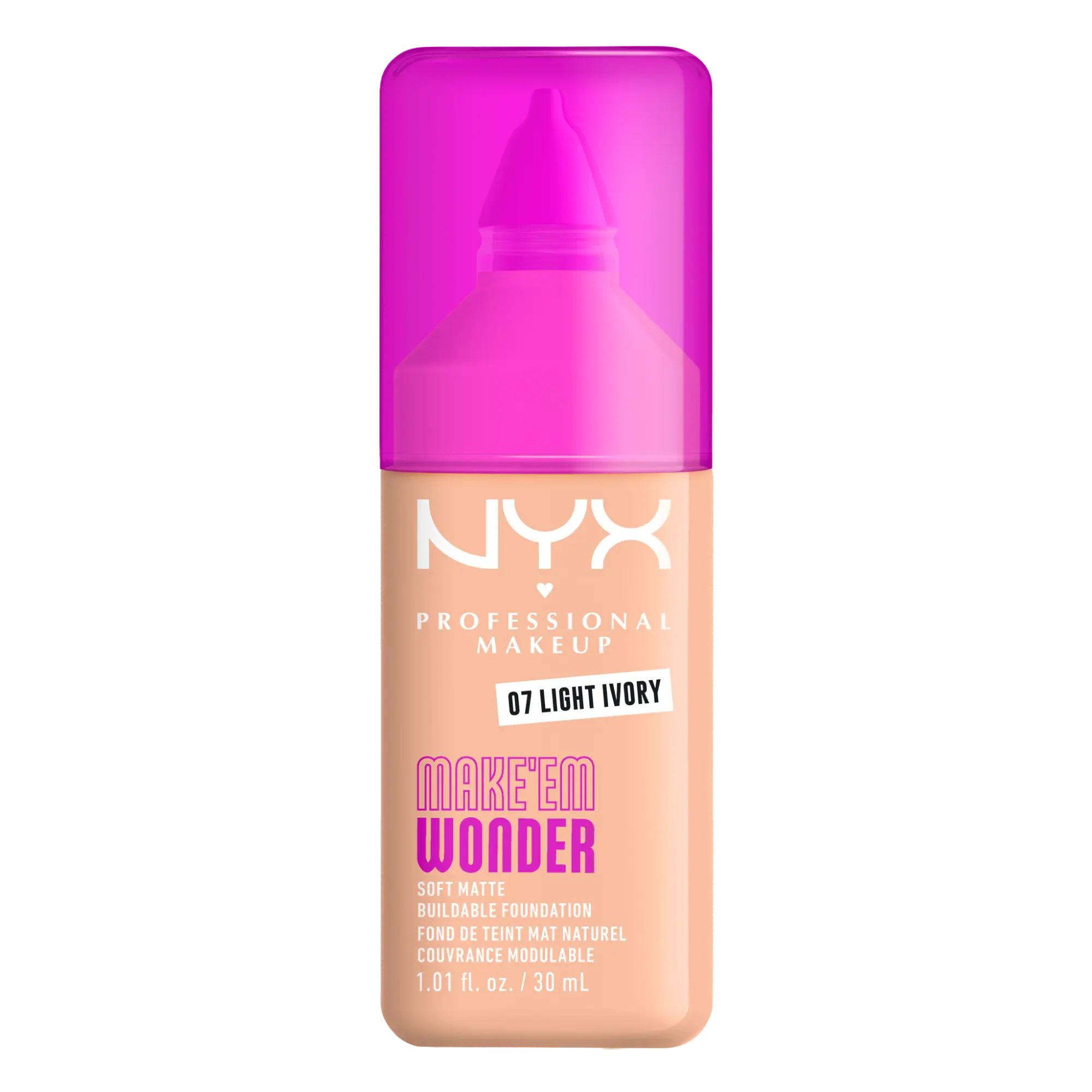 NYX Professional Makeup Fond de ten Make`EM Wonder Buildable Foundation 30 ml 07 Light Ivory