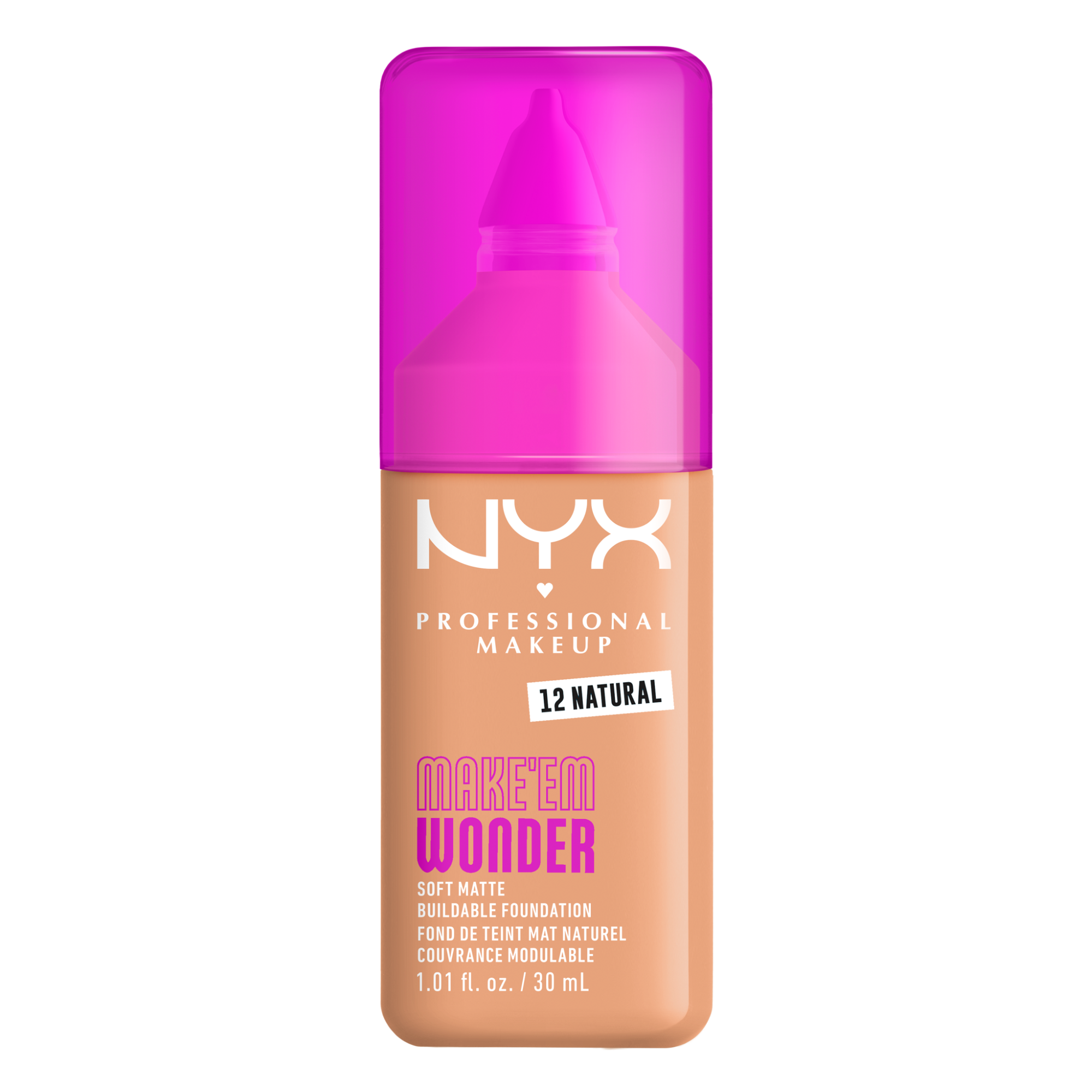 NYX Professional Makeup Fond de ten Make`EM Wonder Buildable Foundation 30 ml 12 Natural