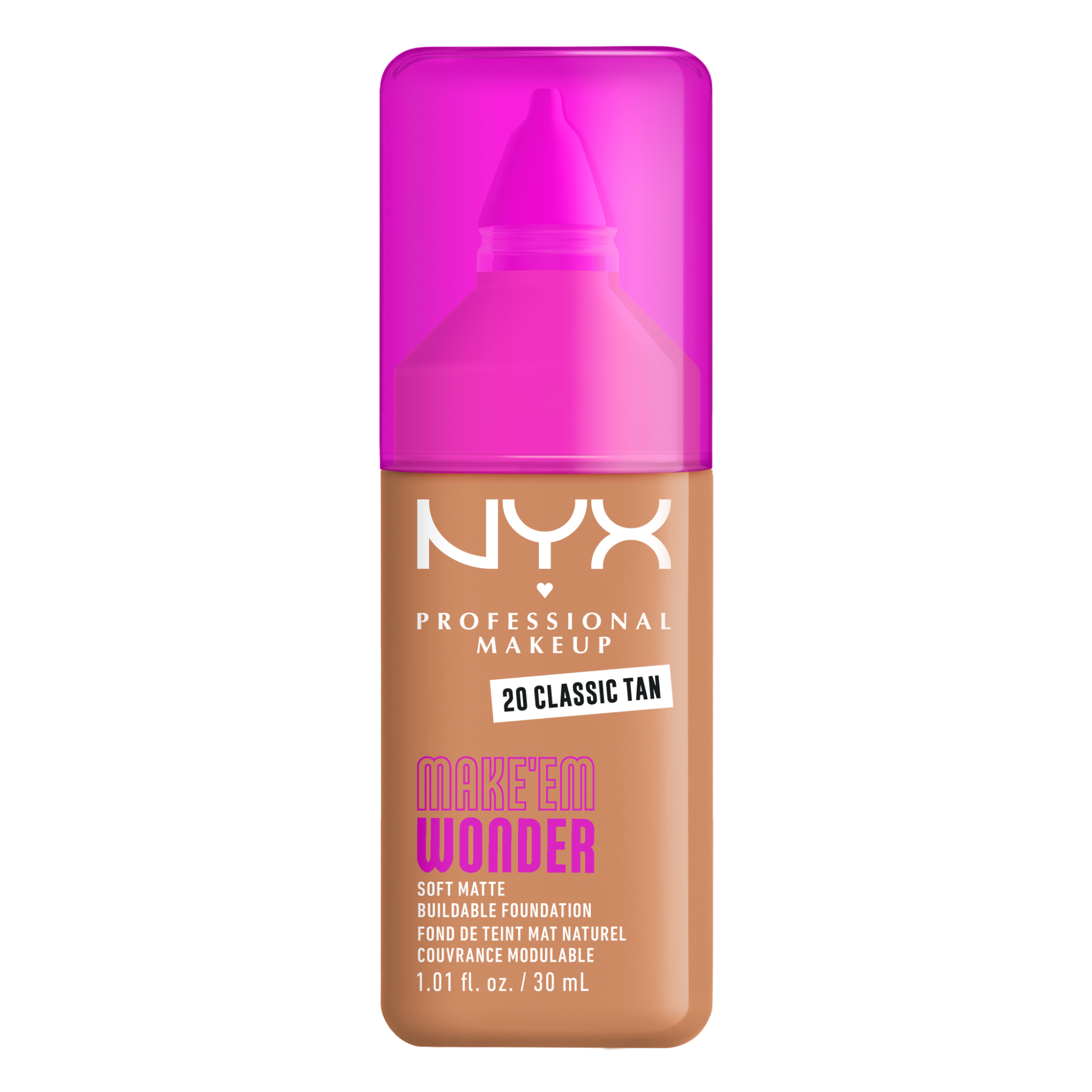 NYX Professional Makeup Fond de ten Make`EM Wonder Buildable Foundation 30 ml 20 Classic Tan