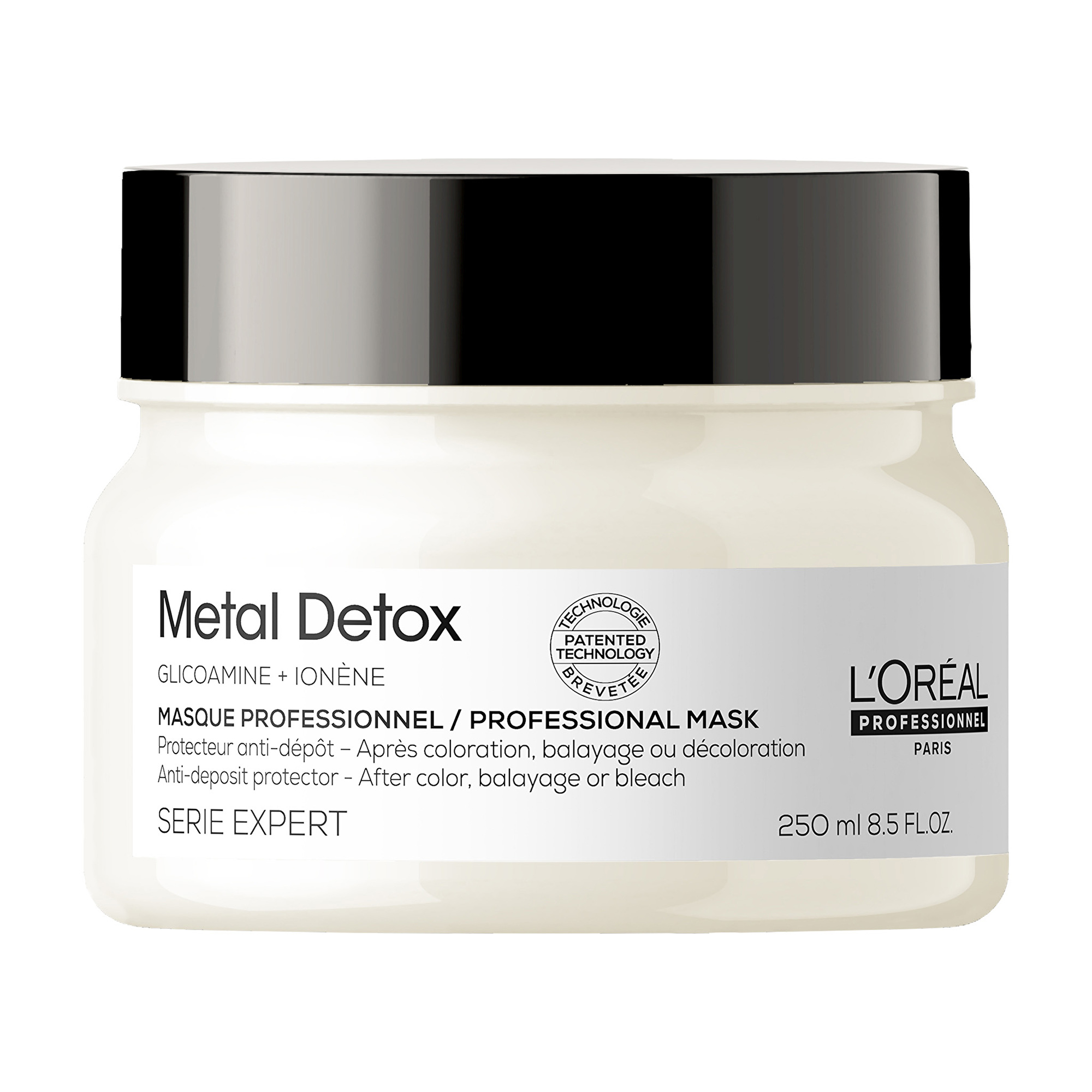 L'Oréal Professionnel Maska pre farbené a poškodené vlasy, pre lesk vlasov, dlhšie trvajúcu farbu, bohatá textúra Serie Expert Metal Detox (Professional Mask) 250 ml