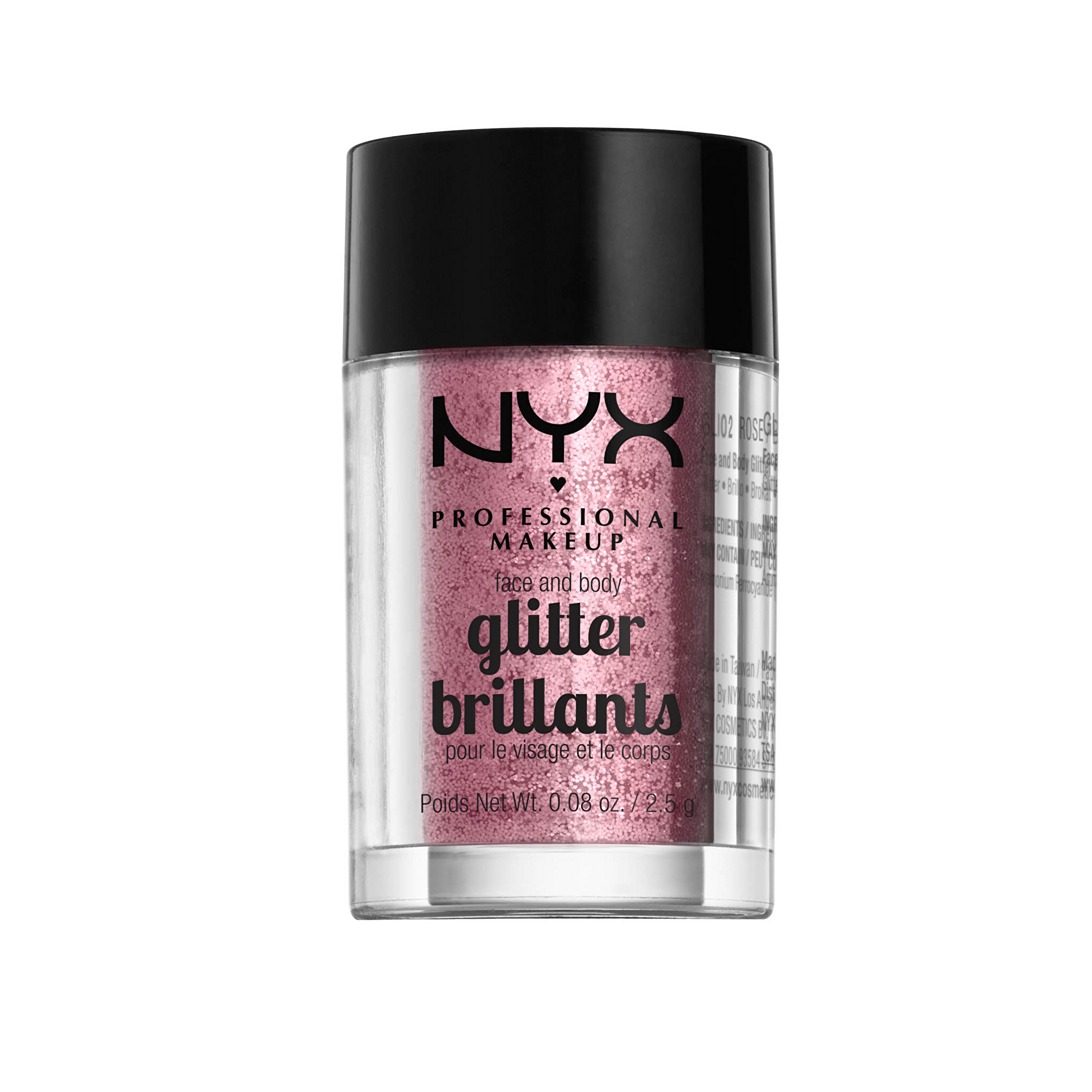 NYX Professional Makeup Sclipici pentru față și corp Face & Body Glitte 2,5 g 02 Rose