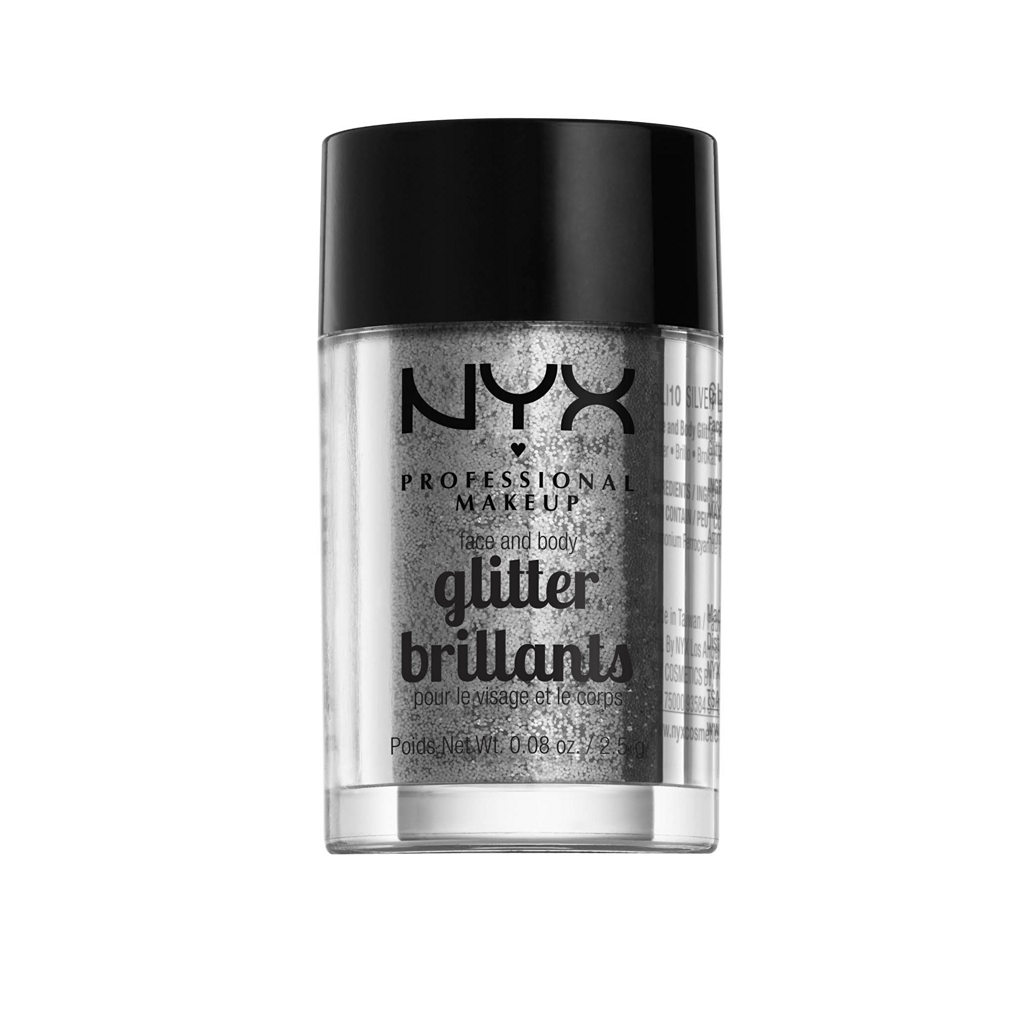 NYX Professional Makeup Sclipici pentru față și corp Face & Body Glitte 2,5 g 10 Silver
