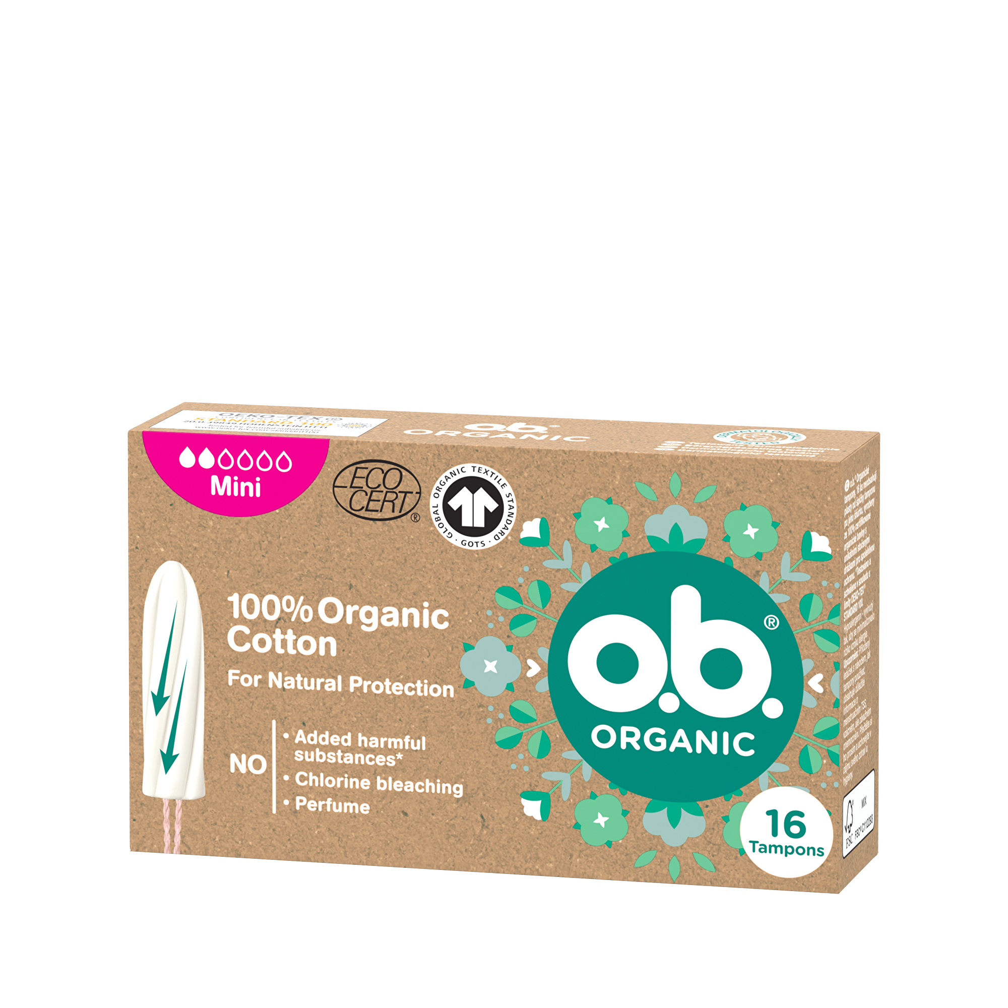 Levně o.b. Tampóny Organic Mini 16 ks