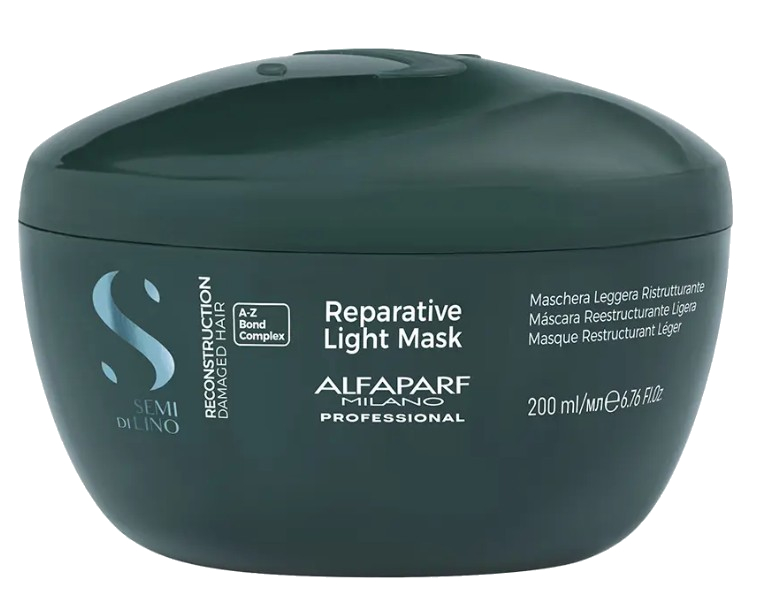 Alfaparf Milano Intenzivní maska pro jemné a poškozené vlasy Semi Di Lino Reconstruction (Reparative Light Mask) 500 ml 200 ml