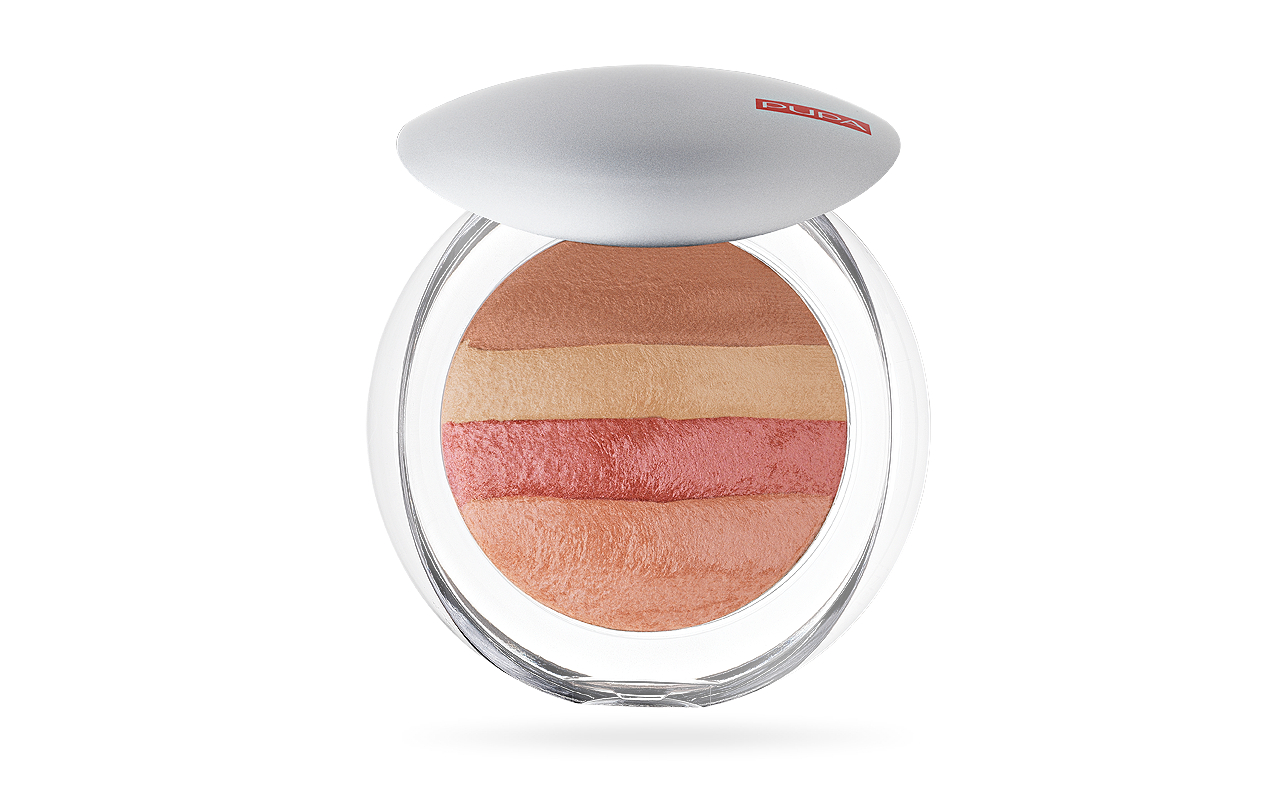 PUPA Milano Rozjasňujúce tvárenka (Luminys Baked All Over Illuminating Blush-Powder) 9 g 06 Coral Stripes