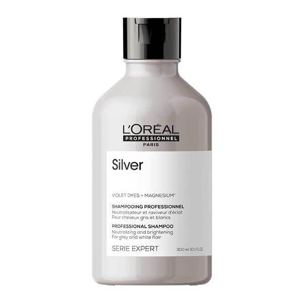 L´Oréal Professionnel Strieborný šampón pre sivé a biele vlasy Magnézium Silver ( Neutral ising Shampoo For Grey And White Hair ) 300 ml