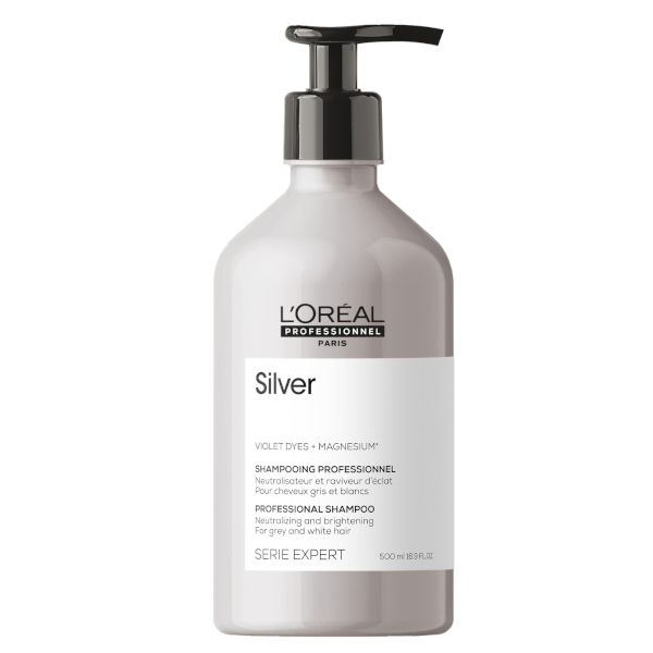 L'Oréal Professionnel Stříbrný šampon pro šedé a bílé vlasy Magnesium Silver (Neutralising Shampoo For Grey And White Hair) 500 ml