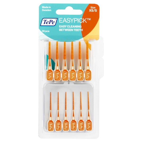 TePe Pogumované špáradlá Easypick XS/S oranžové 36 ks