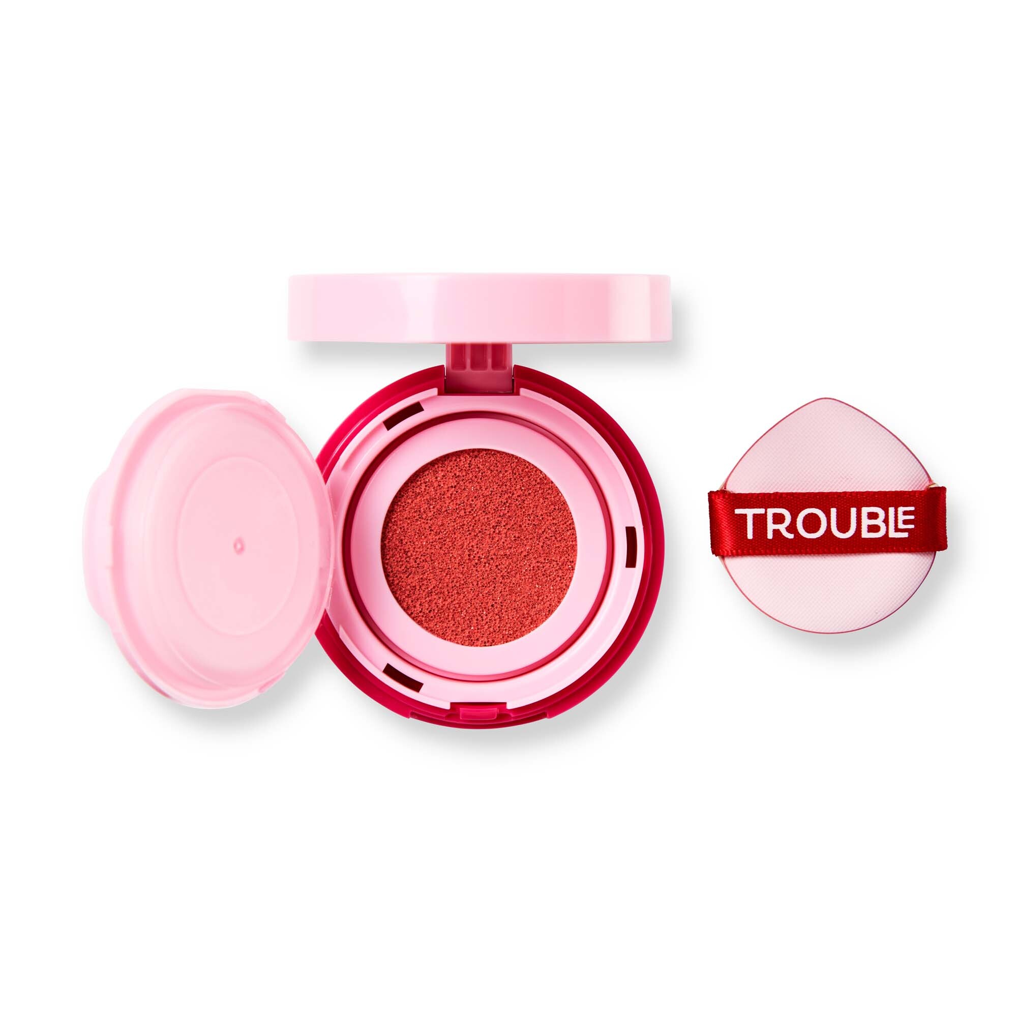 Levně Trouble Maker Tvářenka v houbičce Press Play Cushion Blush 4 g Remix Peach