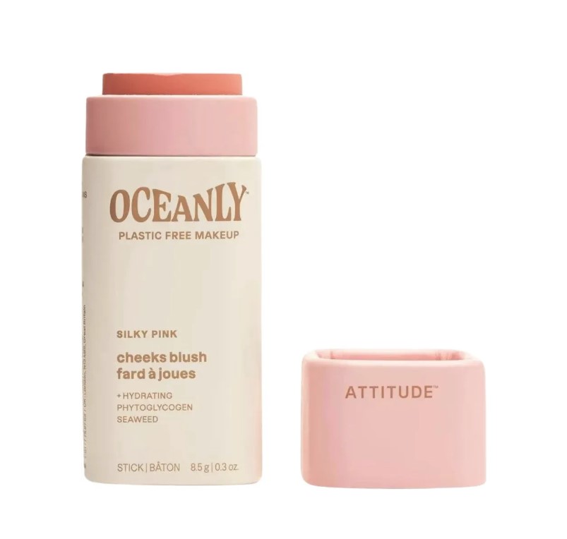 Attitude Krémová tvářenka v tyčince Oceanly (Cheeks Blush) 8,5 g Silky Pink