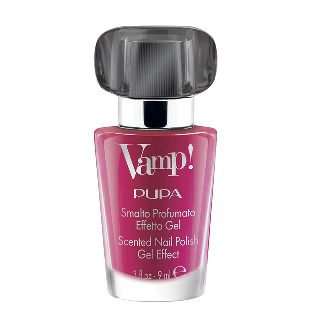 PUPA Milano Lak na nechty s Vamp! Black Fragnance (Scented Nail Polish Gel Effect) 9 ml 302 Irreverent Fuchsia