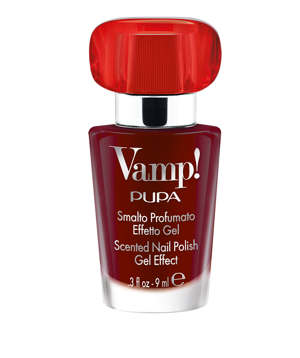 PUPA Milano Lak na nechty s vôňou Vamp! Red Fragrance (Scented Nail Polish Gel Effect) 9 ml 205 Erotic Red