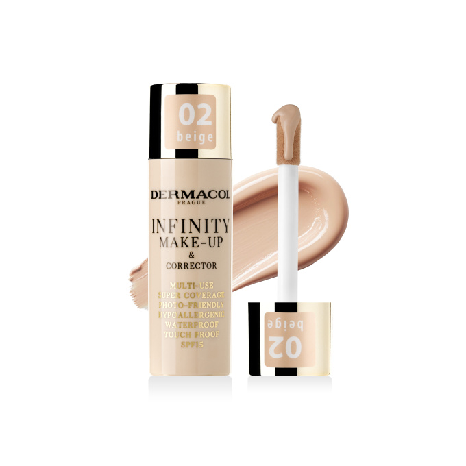 Dermacol Vysoce krycí make-up a korektor Infinity (Multi-Use Super Coverage Waterproof Touch) 20 g 02 Beige