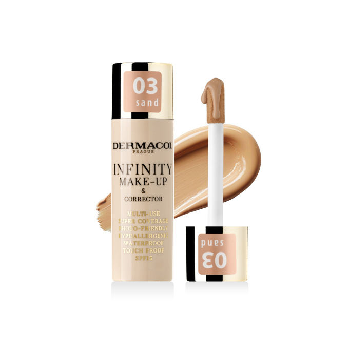 Dermacol Vysoko krycí make-up a korektor Infinity (Multi-Use Super Coverage Waterproof Touch) 20 g 03 Sand