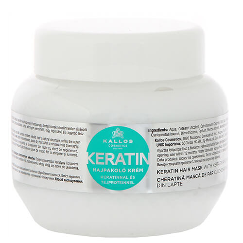 Kallos Regenerační maska na vlasy s keratinem a mléčnými proteiny (Keratin Hair Mask) 275 ml