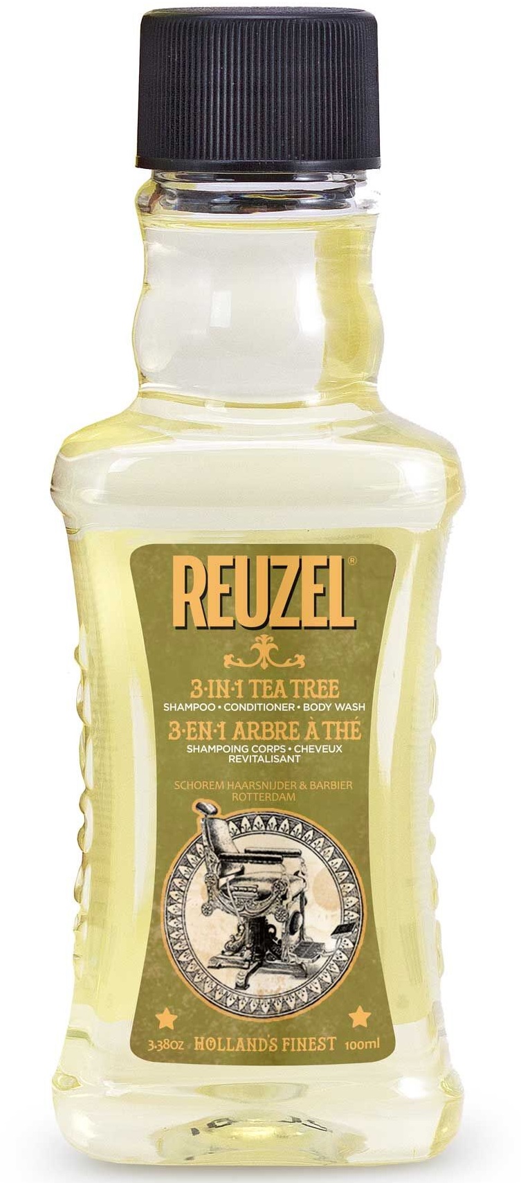 Reuzel Šampon, kondicionér a sprchový gel 3 v 1 (3-in-1 Tea Tree Shampoo-Conditioner-Body Wash) 100 ml