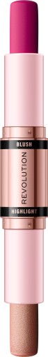 Makeup Revolution Blush & Highlight krémová lícenka a rozjasňovač v tyčinke odtieň Sparkling Wine Shine 2x4,3 g