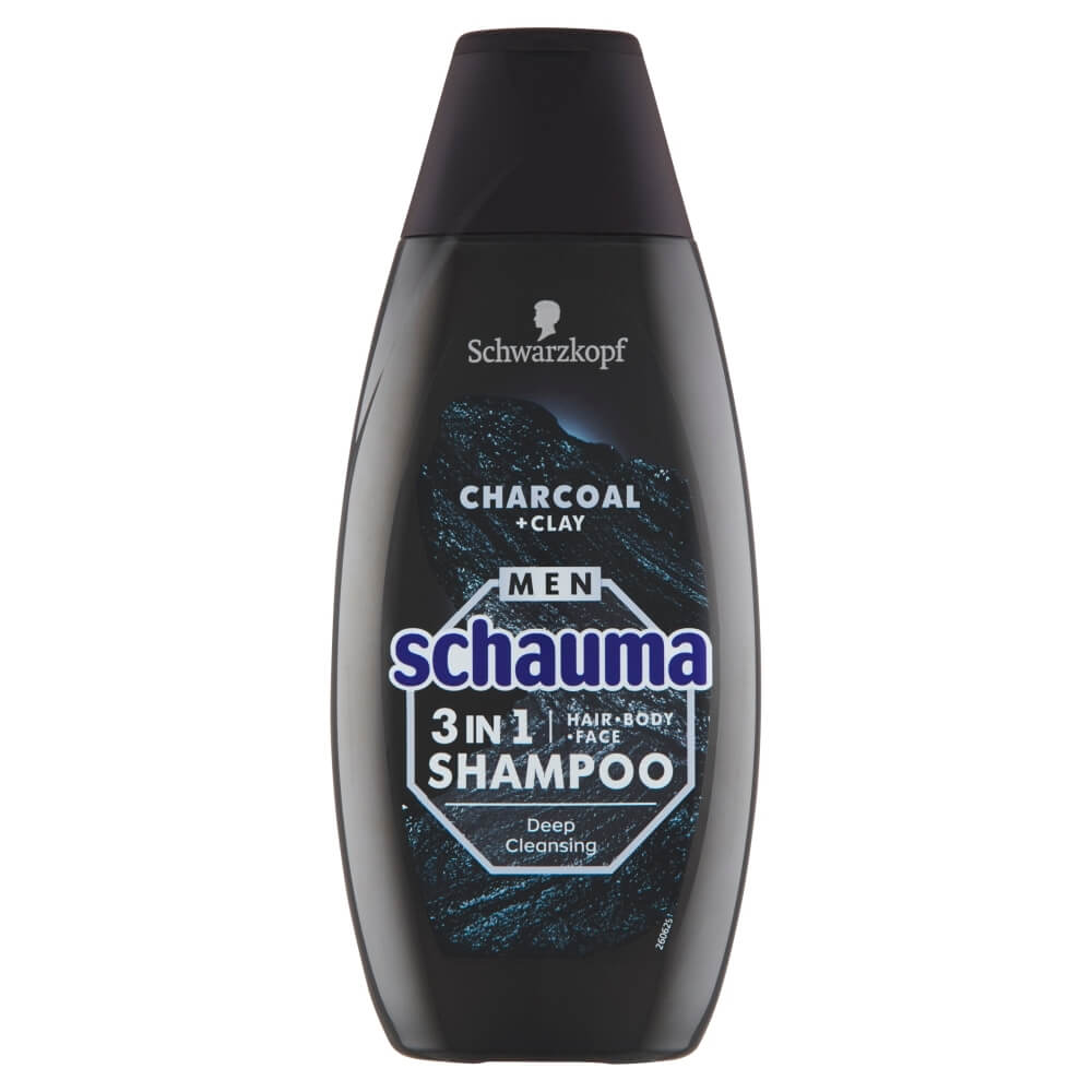 Schauma Šampon pro muže 3v1 Charocal + Clay (Hair Body Face Shampoo) 400 ml