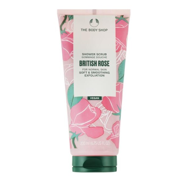 The Body Shop Vyhladzujúci sprchový peeling British Rose (Shower Scrub) 200 ml