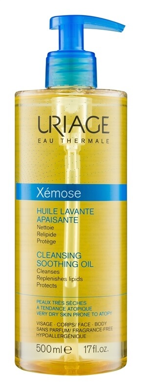 Uriage Zklidňující čisticí olej na obličej a tělo Xémose (Cleasing Soothing Oil) 200 ml