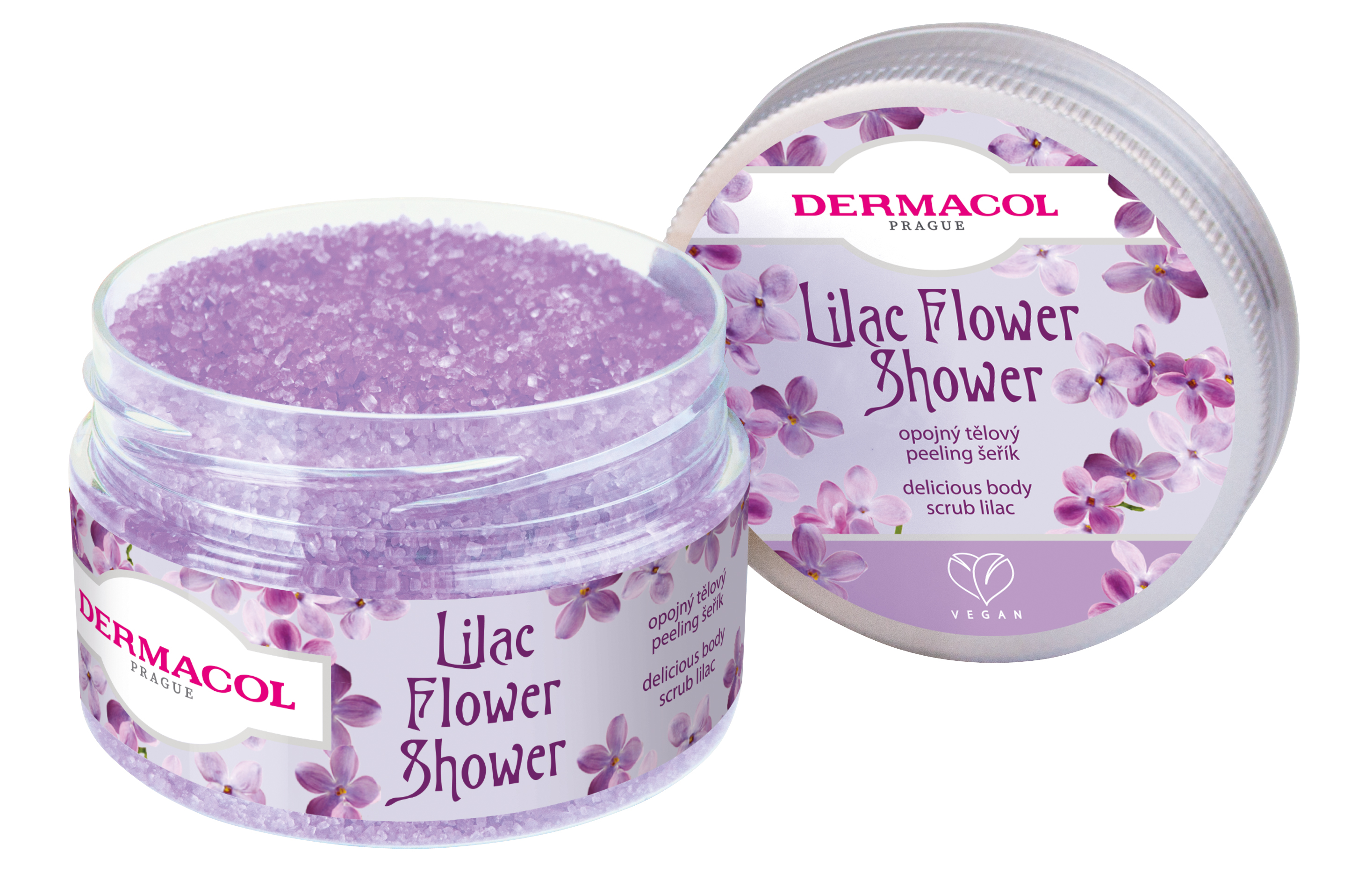 Levně Dermacol Opojný tělový peeling Šeřík Flower Care (Delicious Body Scrub Lilac) 200 g