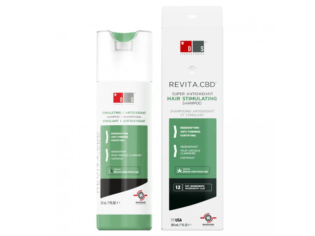 Levně DS Laboratories Antioxidační šampon proti vypadávání vlasů Revita.CBD (Hair Stimulating Shampoo) 205 ml
