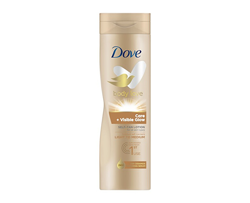 Dove Samoopaľovacie mlieko Light to Medium Body Love 250 ml