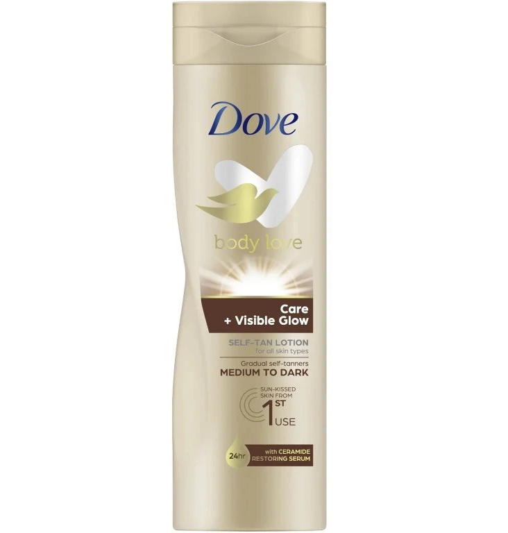 Dove Samoopaľovacie mlieko Medium to Dark Body Love Lotion 250 ml